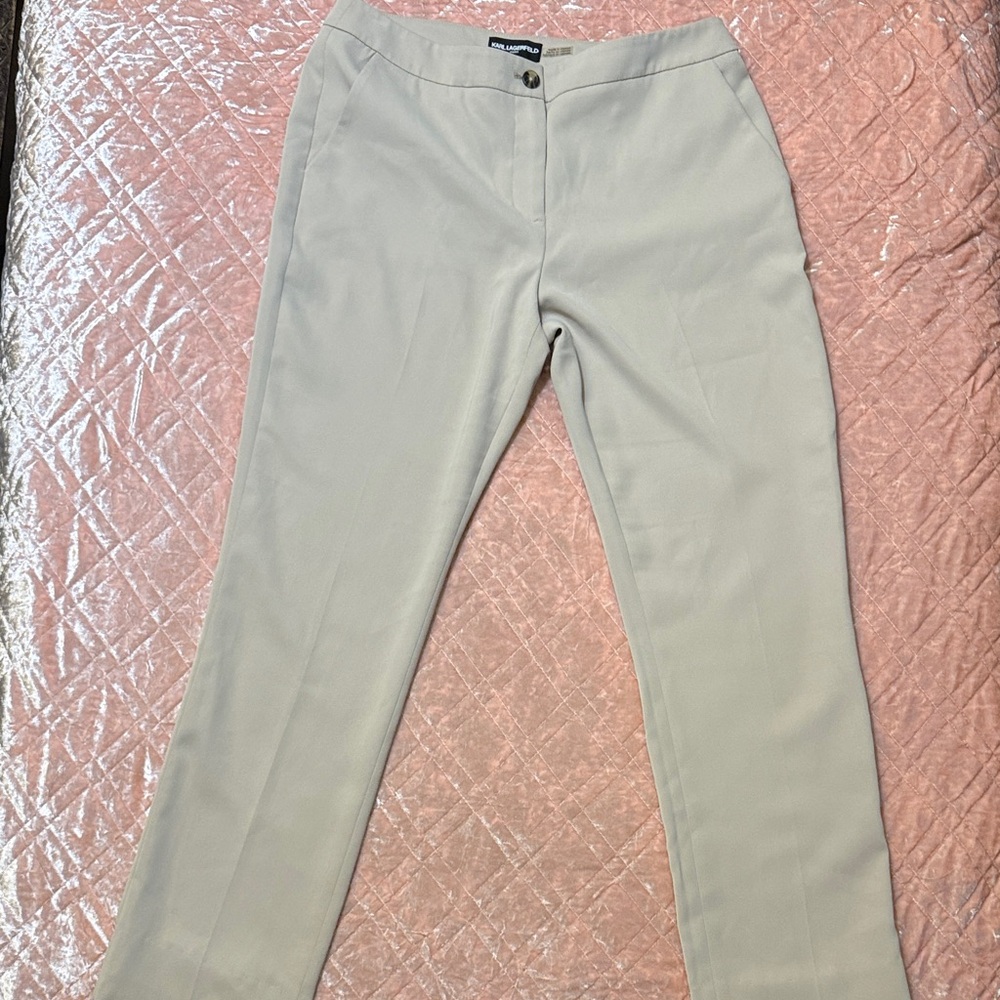 Karl lagerfeld Women's Light Tan Straight-Leg Trousers